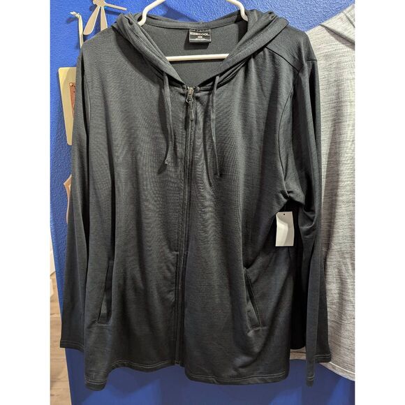 32 Degrees Set of 2 Cool Lightweight Zip Up Hoodies - Black & Gray - Picture 5 of 11